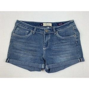 VIGOLD Blue Denim Womens Size 9/10-30 Solid Mid Rise Jean Shorts Cuffed